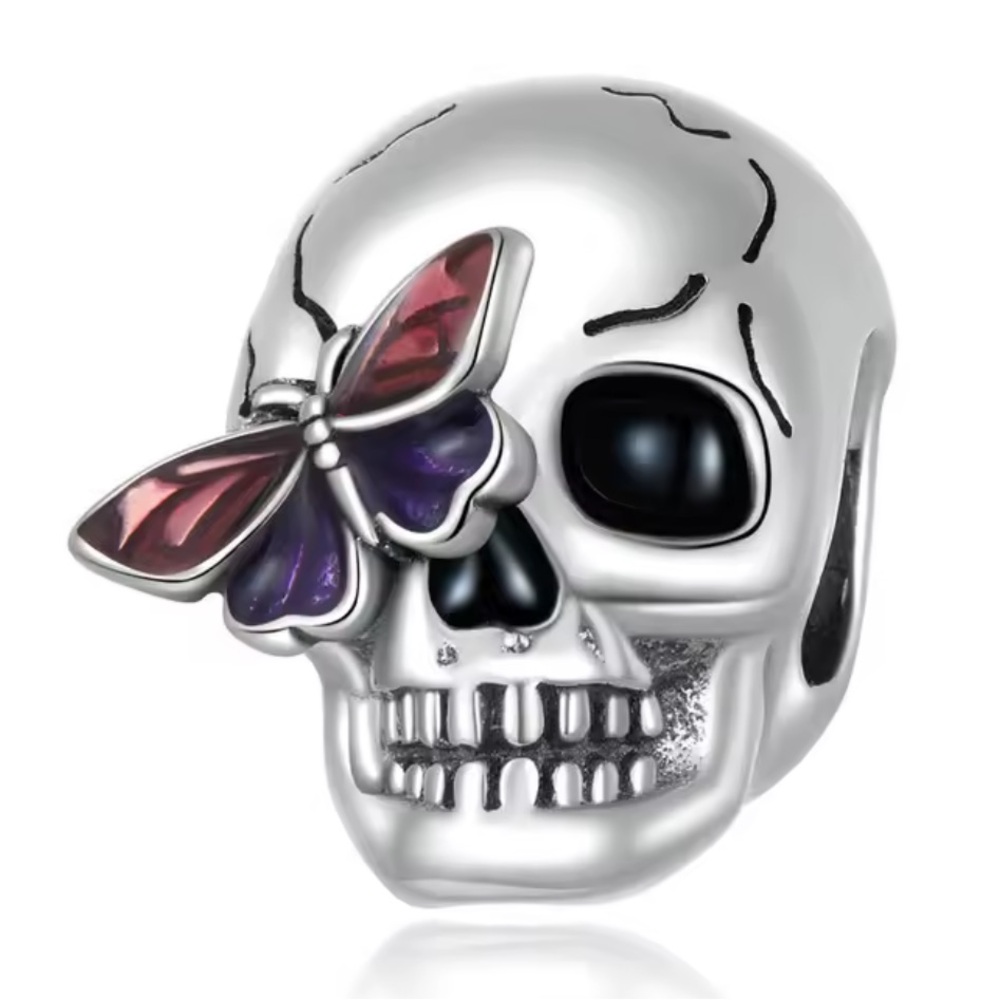 NWOT Butterfly skull charm Sterling Silver 925